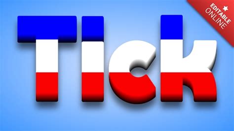 Tick | French Flag 3D | Text Effect Generator