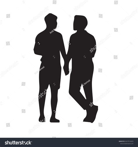 Gay Couple Silhouette Illustration Vector Stock Vector Royalty Free Shutterstock