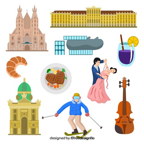 Austria Traditional Symbols Vector Free Download