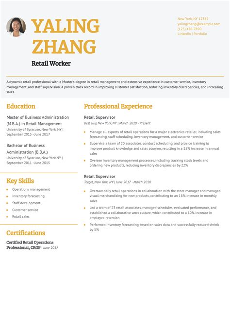 Retail Resume Examples And Templates For 2025