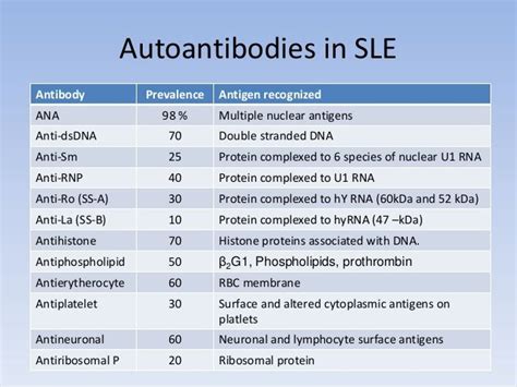 Most Frequent Sle Antibodies Lupus Disease Medicine Illustration