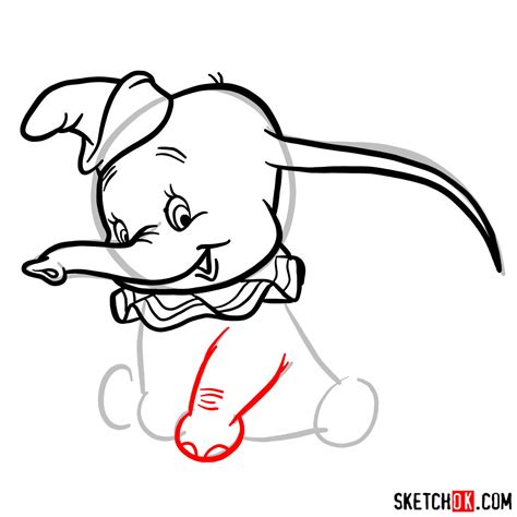 How to draw Dumbo the elephant - Sketchok easy drawing guides