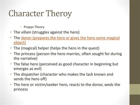 Propps Character Theory