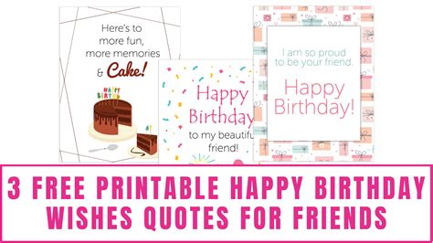 Free Printable Happy Birthday Wishes Quotes for Friends