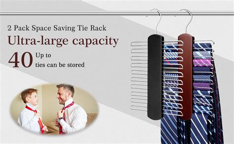 Amazon Tie Rack For Closet Pack Premium Wooden Necktie