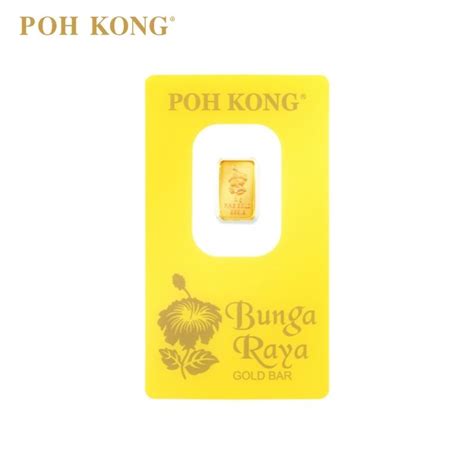 Poh Kong 999924k Gold Bunga Raya Gold Bar 1g Shopee Malaysia