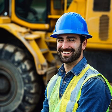 Man Wearing Safety Helmet Premium AI Generated Image