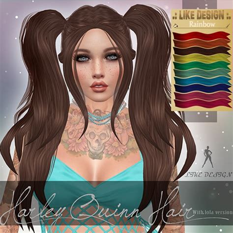 Second Life Marketplace - .: LIKE DESIGN :. Harley Quinn Hair Rainbow