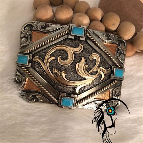 Turquoise Belt Buckle Men Etsy