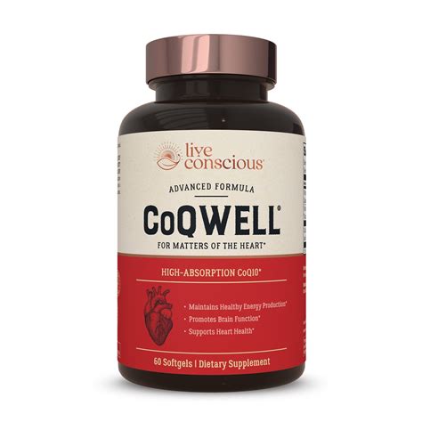 Coqwell Coq10 Heart Brain Vascular Health Support High Absorption Coqsol 60 Softgels