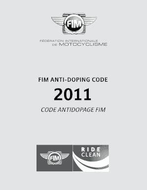 Fillable Online FIM ANTI DOPING CODE Fax Email Print PdfFiller