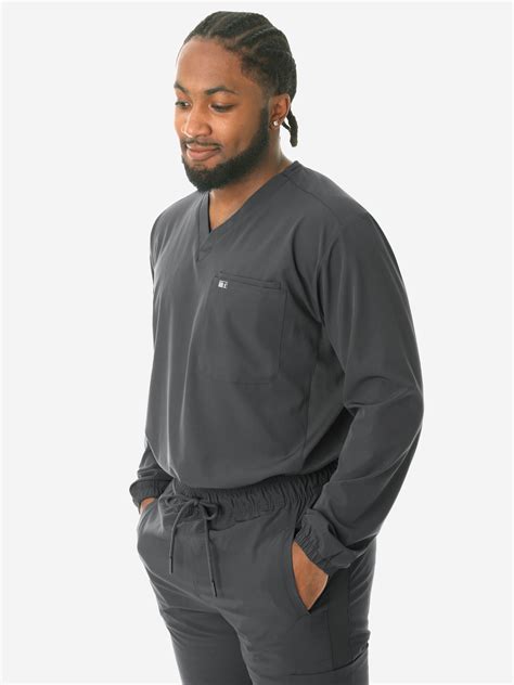 Mens Long Sleeve Scrub Top Tiscrubs