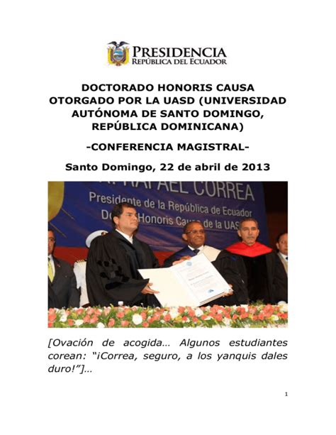 Doctorado Honoris Causa Otorgado Por La Uasd