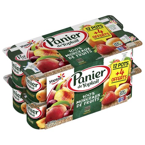 PANIER DE YOPLAIT Yaourt aux morceaux de fruits panaché 12x130g 4