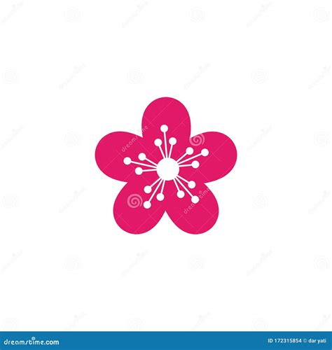 Sakura Flower Icon Logo Vector Stock Vector Illustration Of Spring