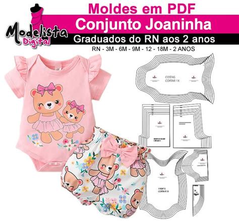 Molde Em Pdf Conjunto Joaninha Moldes Para Roupas