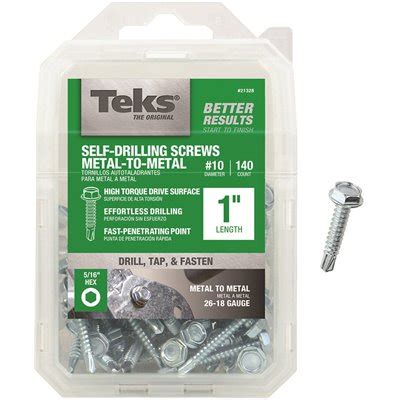 Teks 1'' #10 Self-Drilling Screws - Metal-to-Metal - 140 pcs Box ...