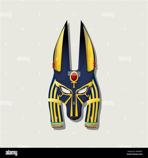 dios egipcio Anubis máscara, icono del vector Fotografía de stock - Alamy