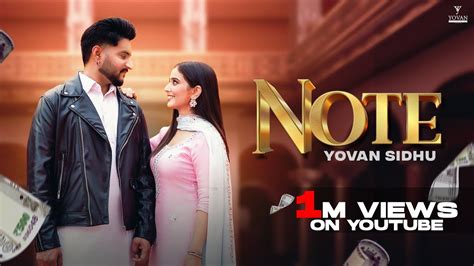 Note Official Video Yovan Sidhu Raj Dhillon Music Latest Punjabi