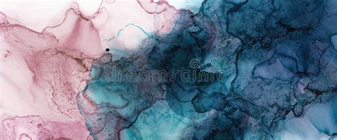 Alcohol Ink Texture Abstract Hand Painted Blue And Pink Background