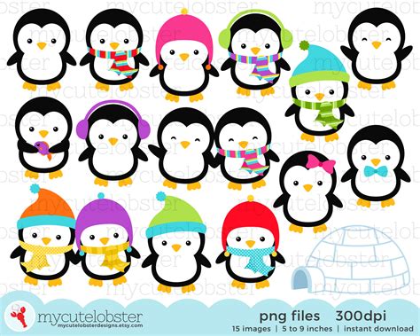 Winter Penguins Clipart