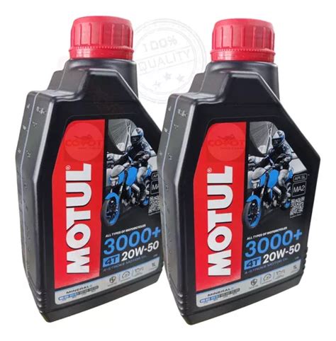 Kit 2 Óleo Motor Motul 3000 4t 20w50 Jaso Mineral 2 Litros Frete grátis