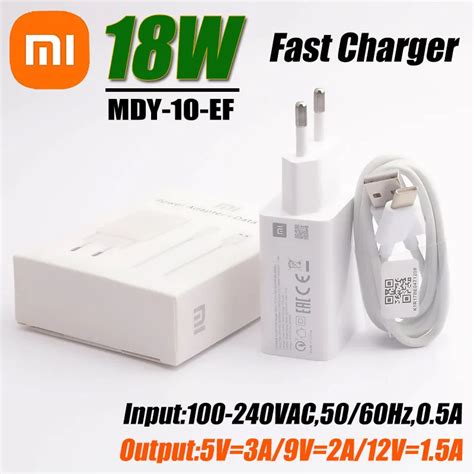 Xiaomi Fast Charger 18W QC3 0 Power Adapter USB Type C Cable For Mi 9se