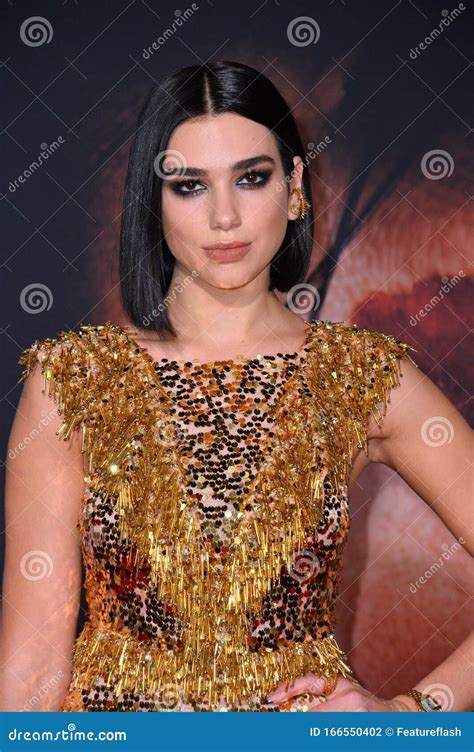 Singer Dua Lipa Los Angeles Premiere Alita Battle Angel Held Stock