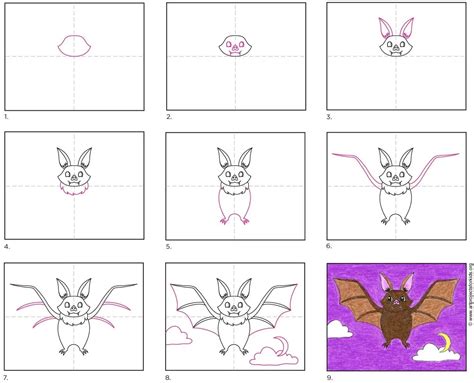 Bat Drawing Step By Step at Drawing Tutorials