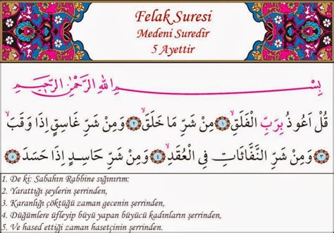 FELAK SURESİ | Kısa Sureleri Anlamlarıyla Beraber Ezberle