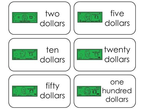 Printable Money Flashcards. Preschool Thru Third Grade - Etsy