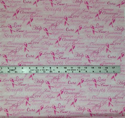 Cancer Pink Ribbon Fabric 100 Cotton Fabric By Timeless Etsy Sweden