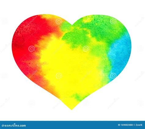 Rainbow Heart Lgbt Lesbian Gay Love Symbol Watercolor Stock Photo Image Of Lesbian Green