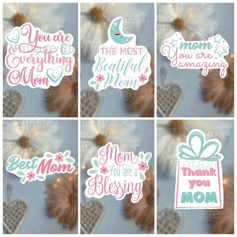 Happy Mothers Day Vinyl Matte Glossy Holographic Stickers Best Mom