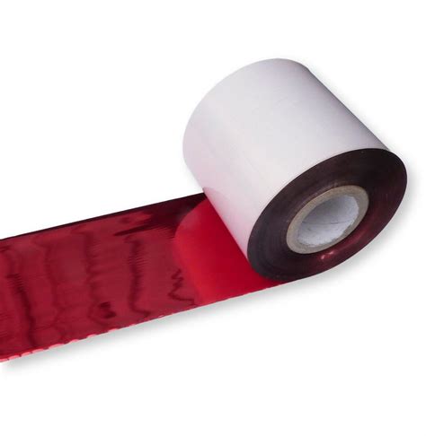 Labelling Solutions Mm X M Roll Metallic Red Wax Resin Thermal