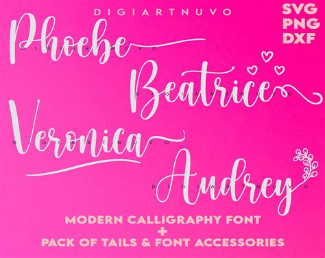 Cursive Font Svg Calligraphy Font Font Tails Handwritten Etsy