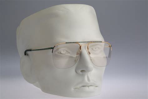 Silhouette M 7185 Vintage 80s Gold Half Rim Square Aviator Etsy Vintage Eyeglasses Frames