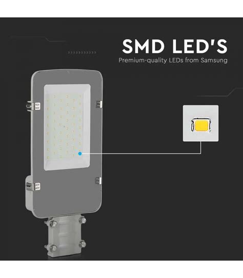 Lampa stradala LED Cip Samsung 30W 6500K gri V TAC preț 294 53 lei