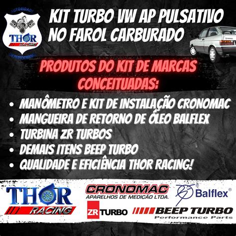 Kit Turbo Vw Ap E Carburado Pulsativo No Farol Turbina