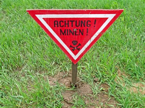 Ahtung Minen, Danger Sign Warning, Stock Image - Image of ecological, explosion: 24873647