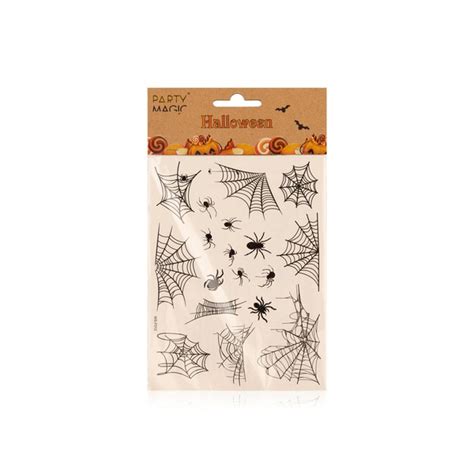 Party Magic Halloween Spiders And Webs Tattoo Stickers 3 Pack