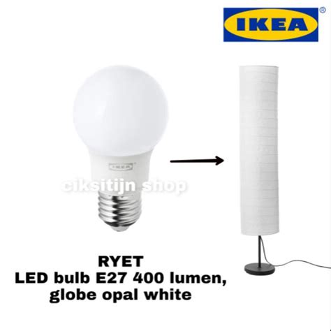 100 Original Ikea Ryet Bulb Mentol Sahaja Led E27 400 Lumen Globe