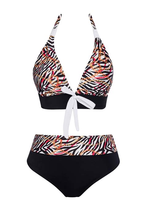 Sailor Moda Y Ksek Bel Desenli Gen Bikini Tak M Fiyat Yorumlar Trendyol