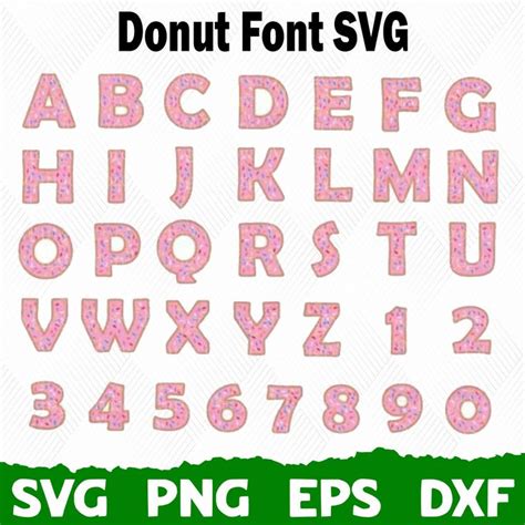 Alphabet Donut Svg Number Donut Font Svg Silhouette Cricut Font