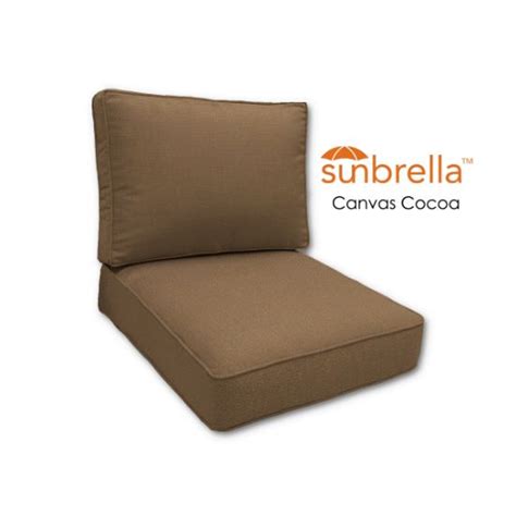 Sunbrella Canvas Cocoa Patio Chair Replacement Cushions Cascadia