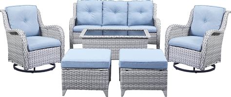 Amazon Belord Outdoor Swivel Rocker Set 6 Pieces Patio Furniture