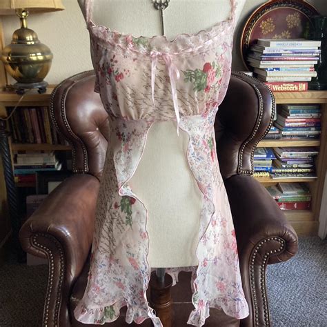 Pink Floral Lingerie Set Has Matching Slip And Depop