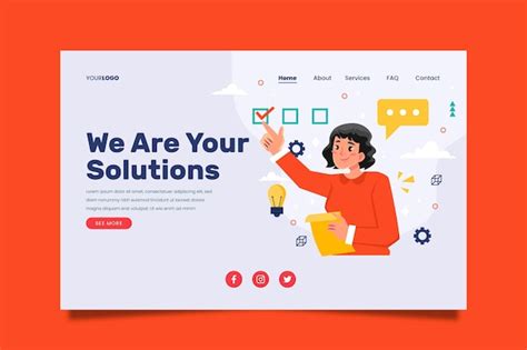 Free Vector Organic Flat Creative Solutions Landing Page