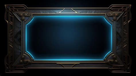 Premium Photo | A blue frame with a gold border and a gold border