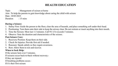 Seizure Nursing Care Plan With Journal Reference Ppt